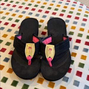Eliza B. Wedged flip flops